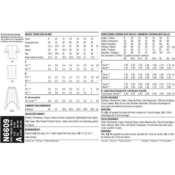 New Look N6609 Sewing Pattern Misses Top & Skirt Tie Belt Size 8-20 - Picture 2 of 6